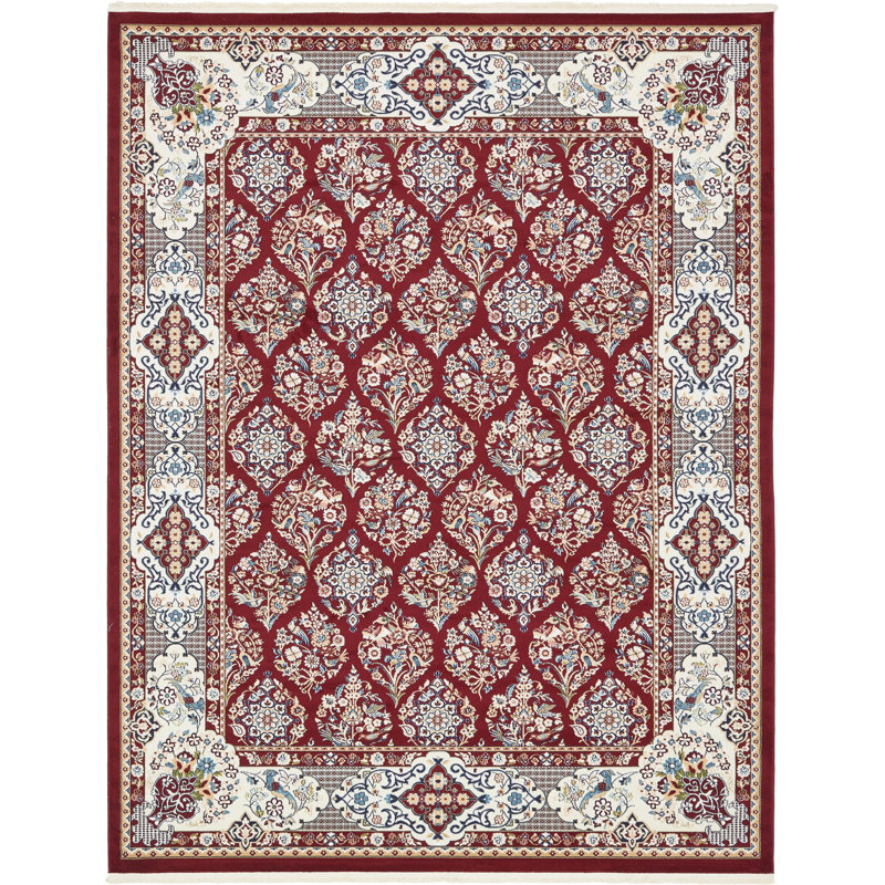 Astoria Grand Jackson Oriental Burgundy/Beige Area Rug & Reviews Wayfair